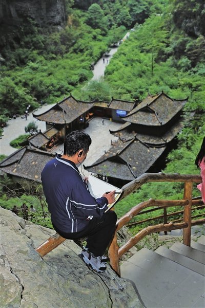 国内35位著名书画家采风天生三桥 用画笔记录最美的风景