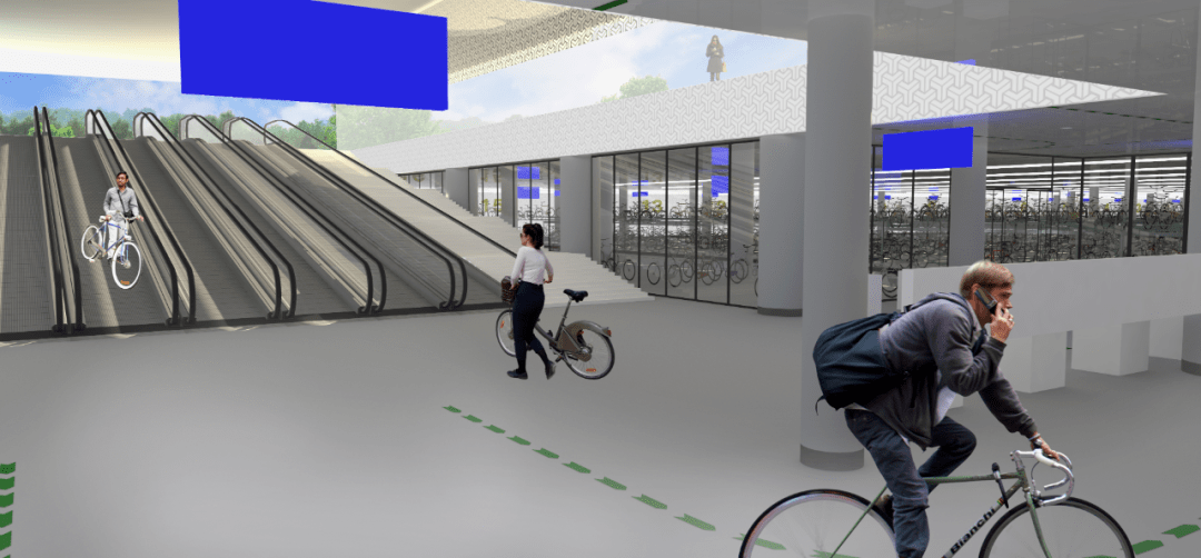 荷兰这个8000㎡自行车停车场，一面沉浸式的玻璃墙美翻了，网友：别人家的“自行车棚”